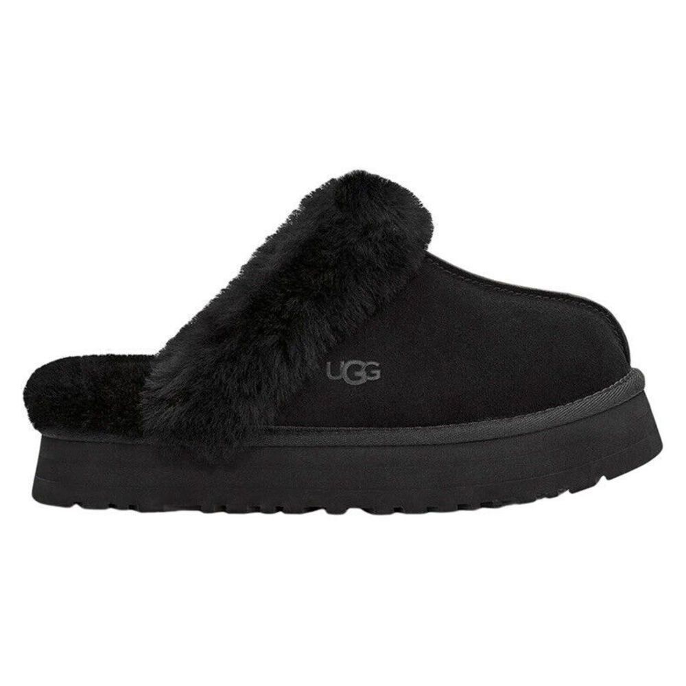 UGG Disquette Black Platform Clog Slipper for Women 1122550